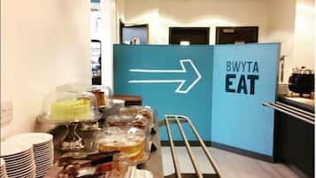 Breakfast, lunch, dinner served; British cuisine