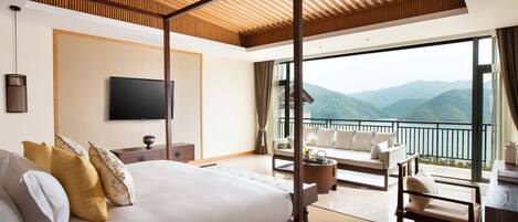 Villa, vue lac | Coin séjour