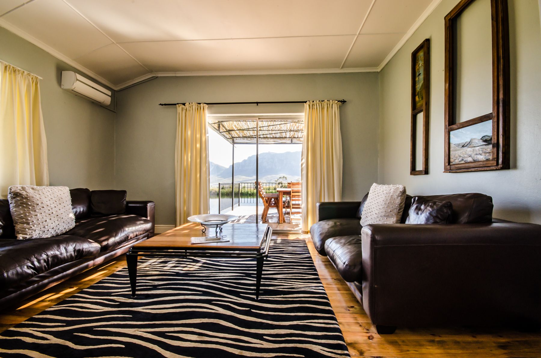 Casa estándar (Cedarberg House) | Sala de estar | Televisión y chimenea 