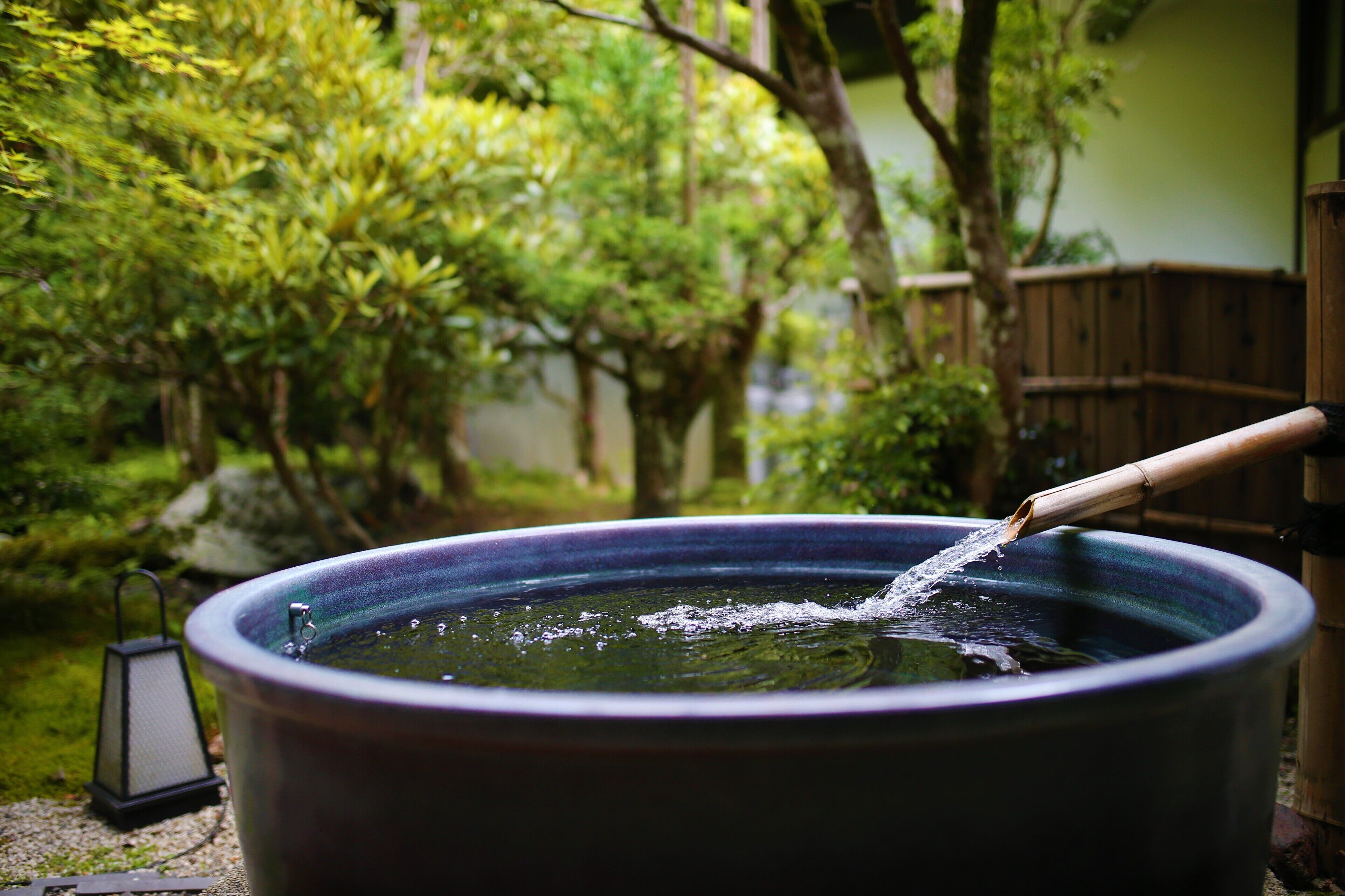 japanese room with open-air bath, 6 tatami mats + twin beds | bathroom | separate bathtub and shower, deep-soaking bathtub, free toiletries