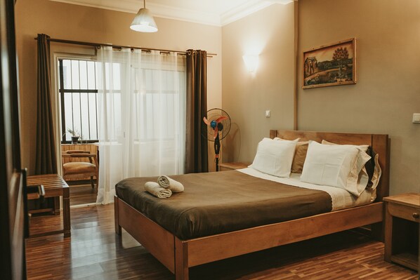 Standard Double Room (Brown) | Premium bedding, in-room safe, individually decorated, desk