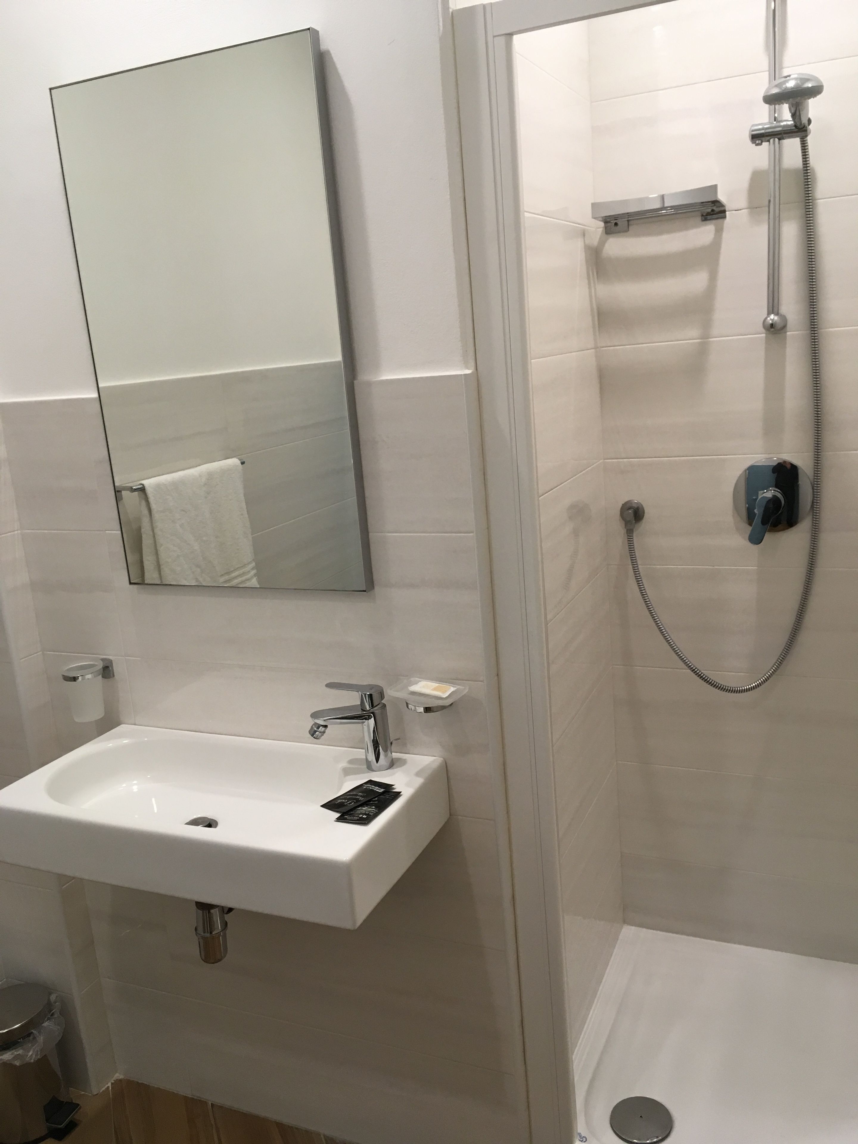 shower, free toiletries, hair dryer, bidet