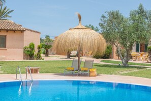 Indoor pool, outdoor pool, pool umbrellas, pool loungers