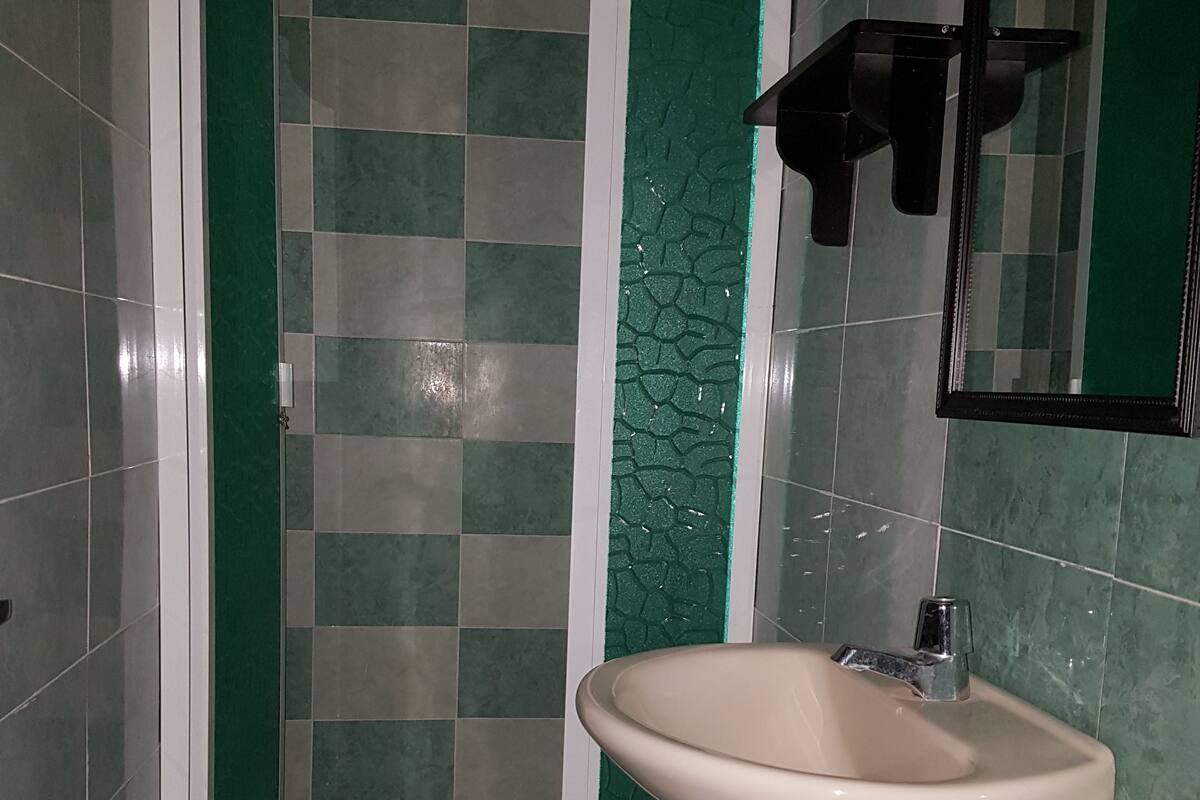 Douche, articles de toilette gratuits, serviettes fournies