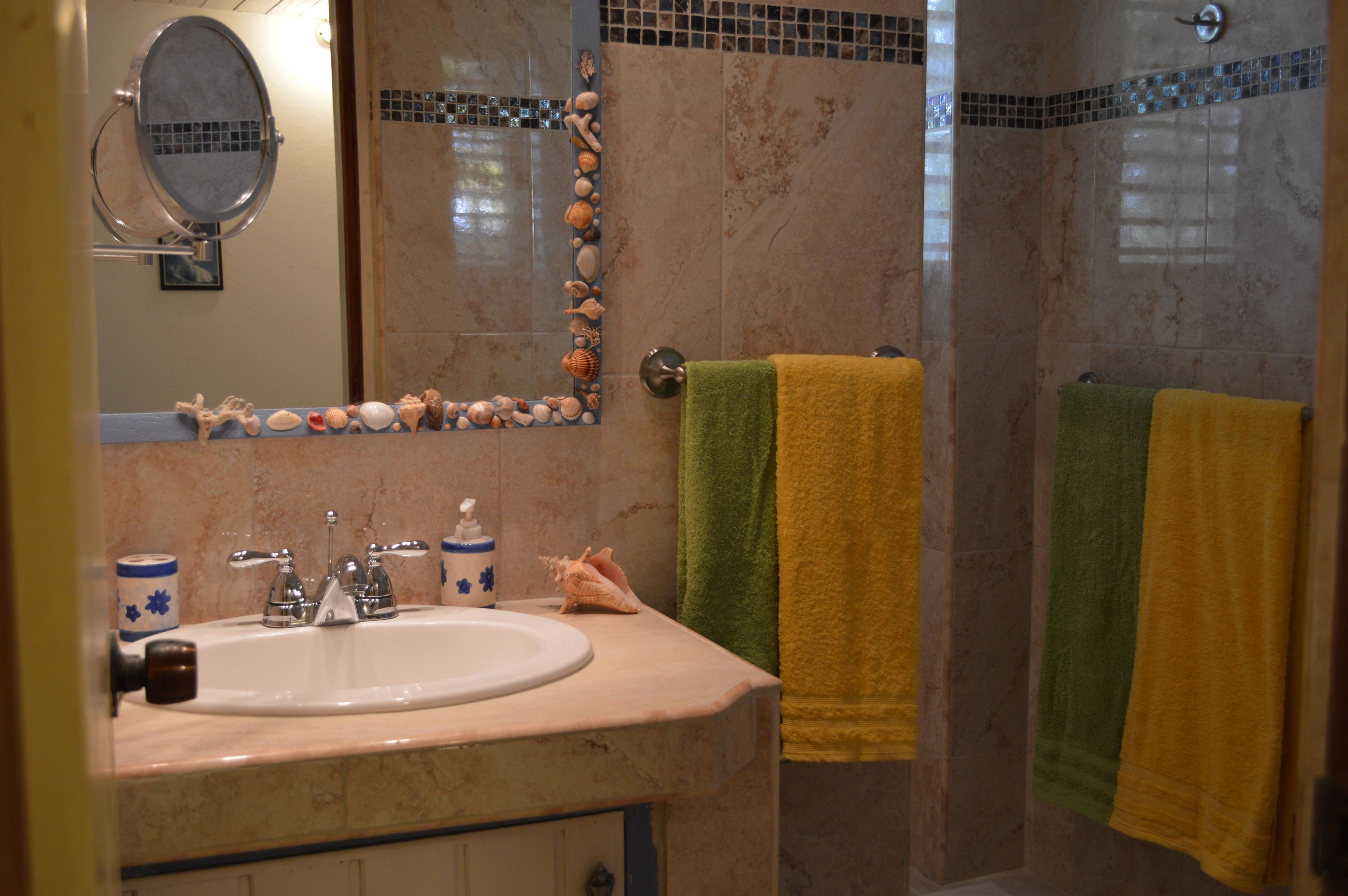 apartment | bathroom | shower, hair dryer, towels