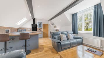 Penthouse Deluxe, plusieurs chambres | Coin séjour | Télévision LED, films à la carte