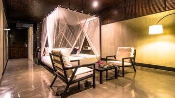 Chambre Luxe, vue montagne | Literie de qualité supérieure, coffres-forts dans les chambres