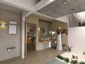 Cocoon Suite | Bathroom | Shower, rainfall showerhead, eco-friendly toiletries, hair dryer - Cocoon Maldives (Ookolhufinolhu)