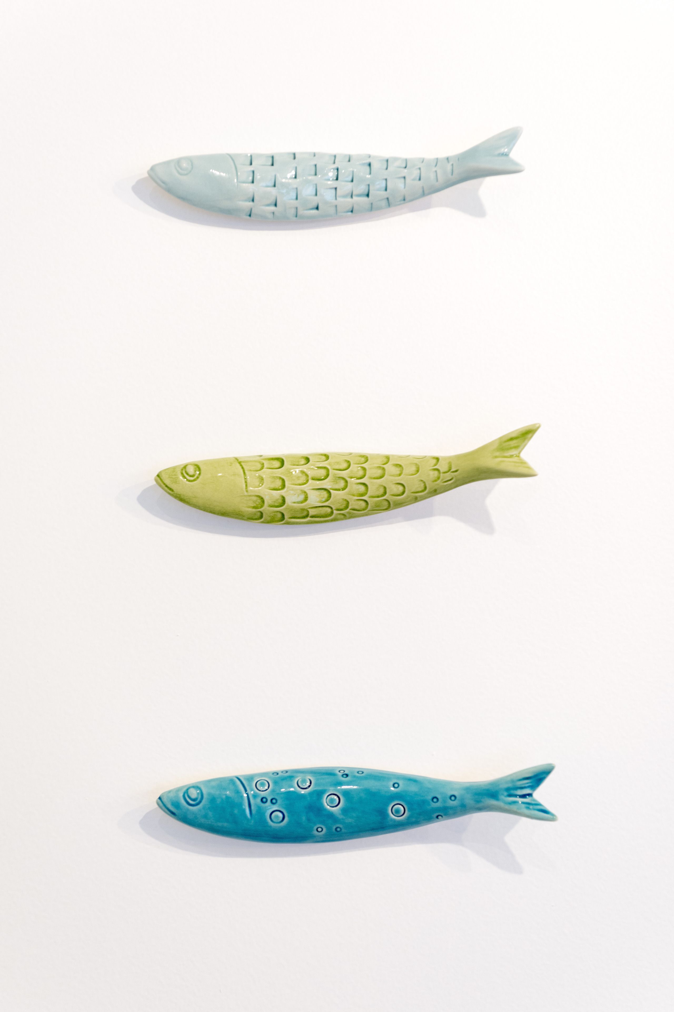 Three fish-shaped objects.