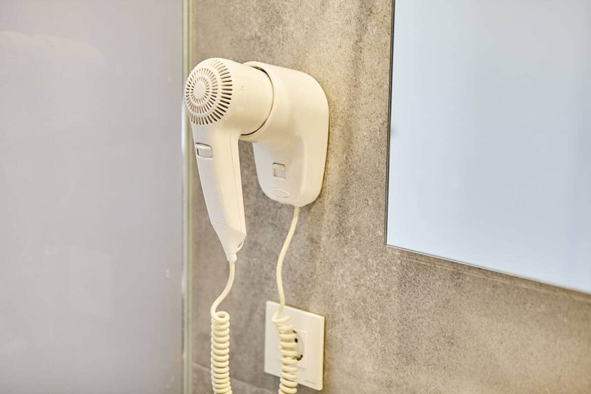 desk, blackout curtains, soundproofing, iron/ironing board