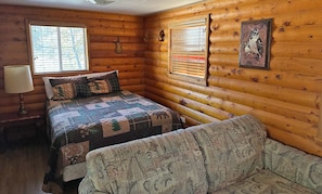 Comfort Cabin, 1 Bedroom, Kitchenette, Mountain View | Living area | 32-inch LED TV with satellite channels