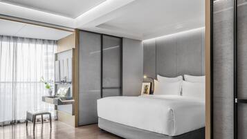 Premium bedding, down comforters, minibar (free items), in-room safe