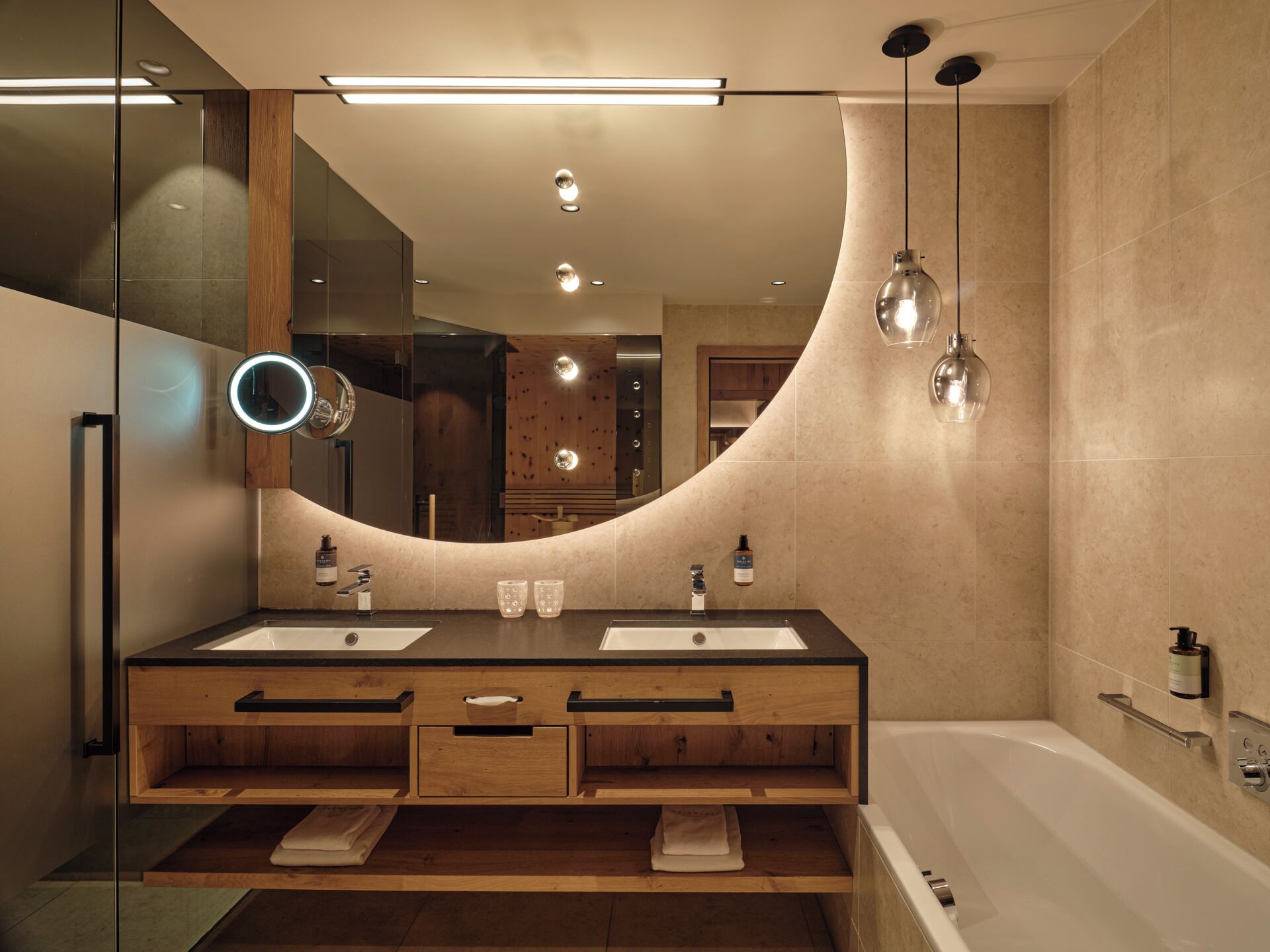 top suite edelweiss | bathroom | separate bathtub and shower, free toiletries, hair dryer, bathrobes