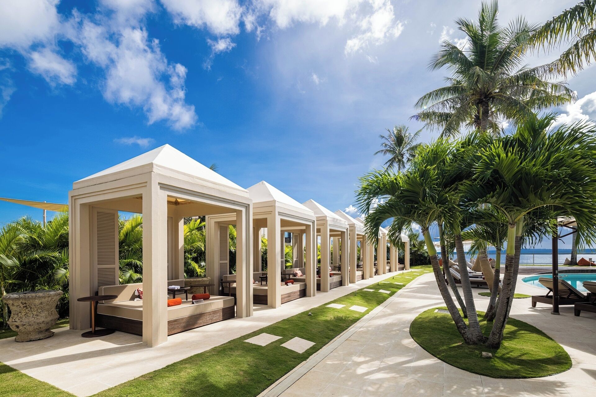 Outdoor pool, open 9:00 AM to 5:00 PM, cabanas (surcharge)