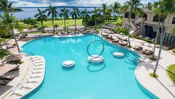 Outdoor pool, open 9:00 AM to 5:00 PM, cabanas (surcharge)