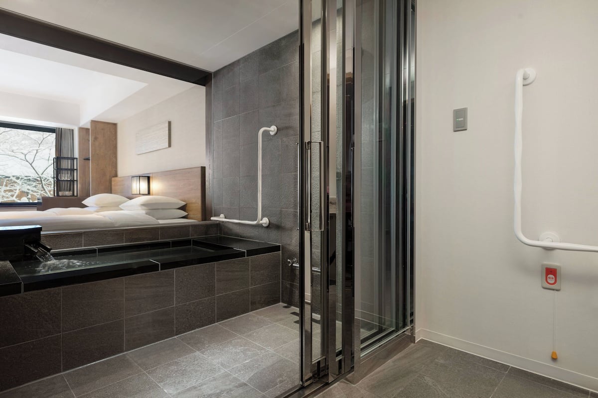 Desk, laptop workspace, blackout drapes, free WiFi