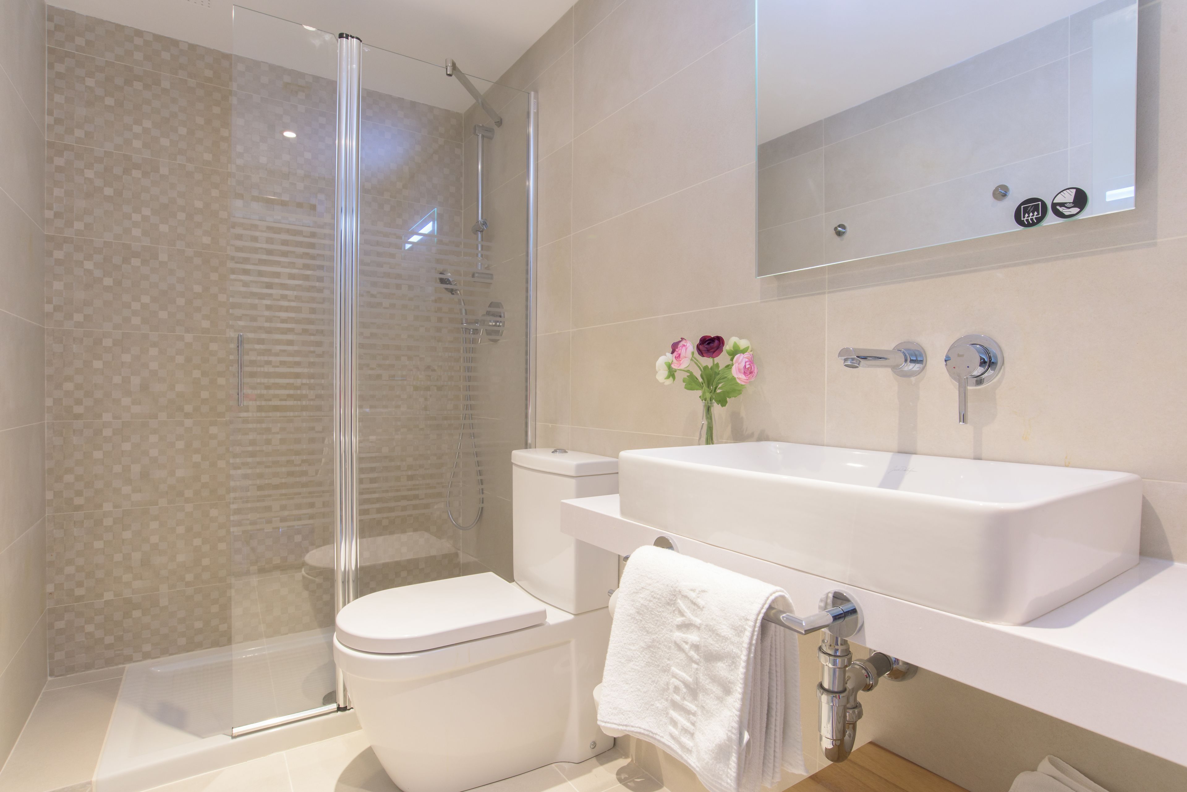 free toiletries, hair dryer, towels