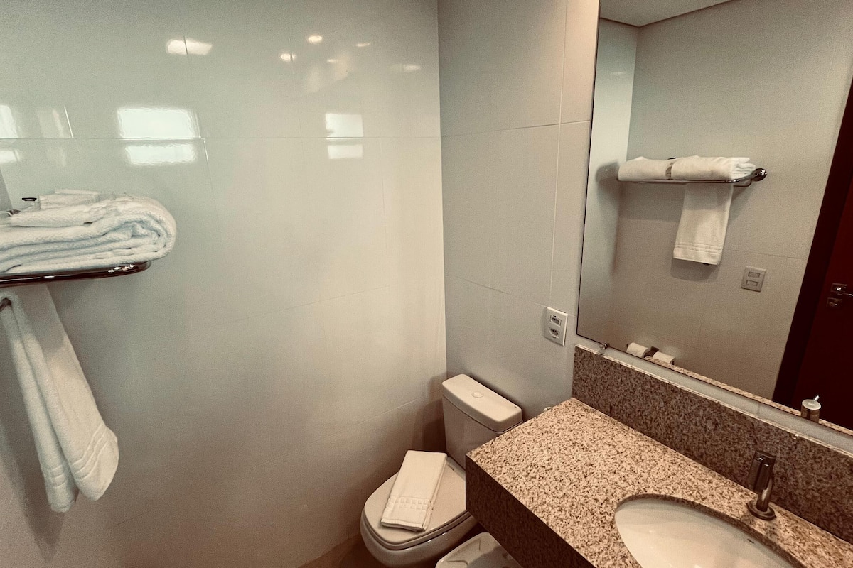 shower, free toiletries, hair dryer, bidet