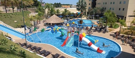 2 indoor pools, 5 outdoor pools, pool umbrellas, pool loungers
