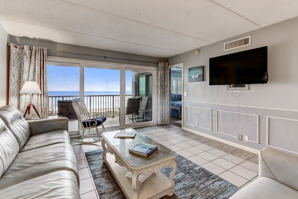Condo, 2 Bedrooms | Living area | TV, DVD player - Comfortable Condo With Beautiful Ocean view by RedAwning (Fernandina Beach)