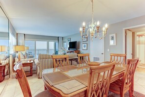 Dining - North End Corner Unit with View of the Ocean and Miles of Sandy Beach by RedAwning (Fernandina Beach)