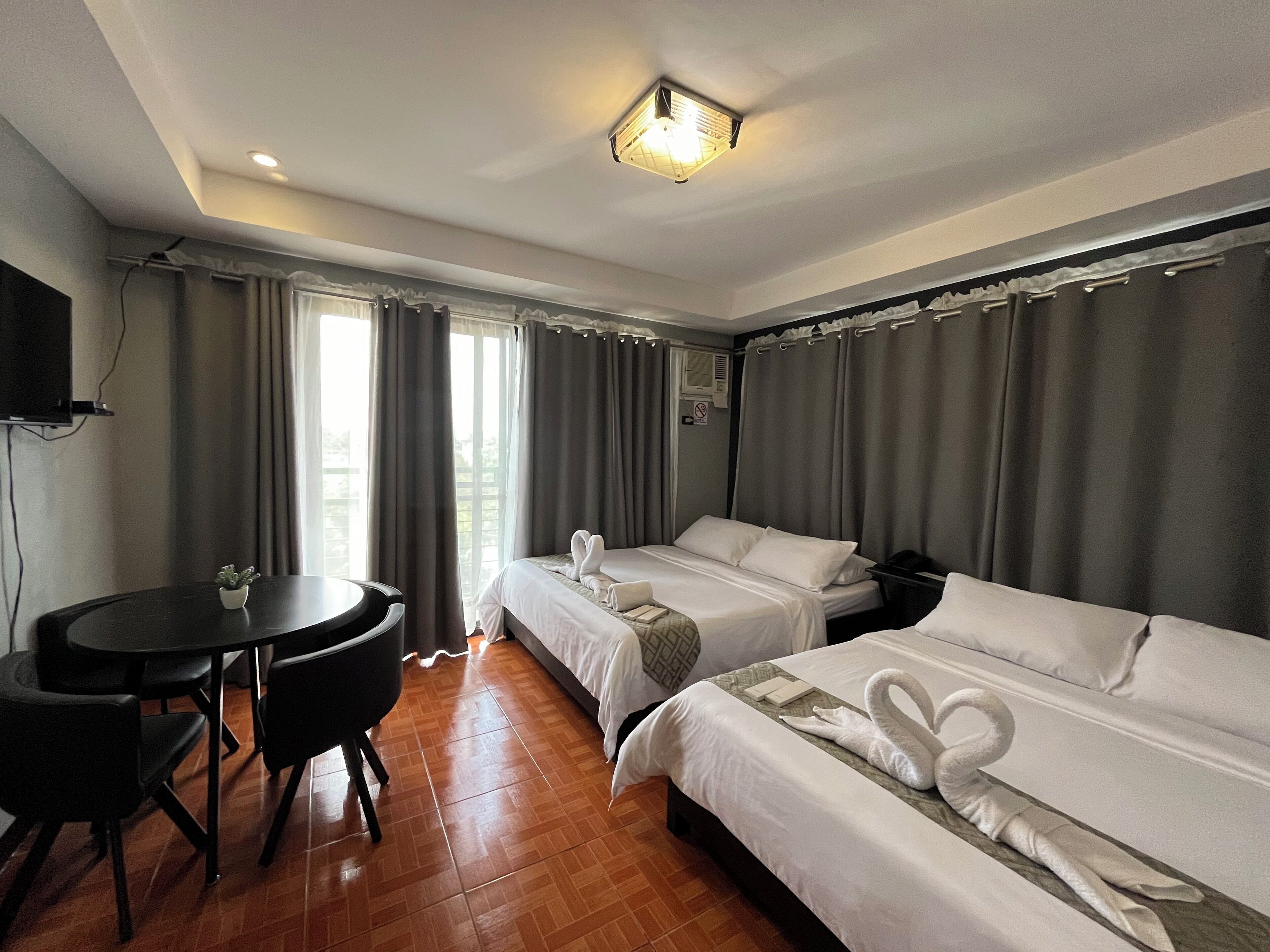 double room, 2 queen beds | 1 bedroom, premium bedding, down duvets, desk