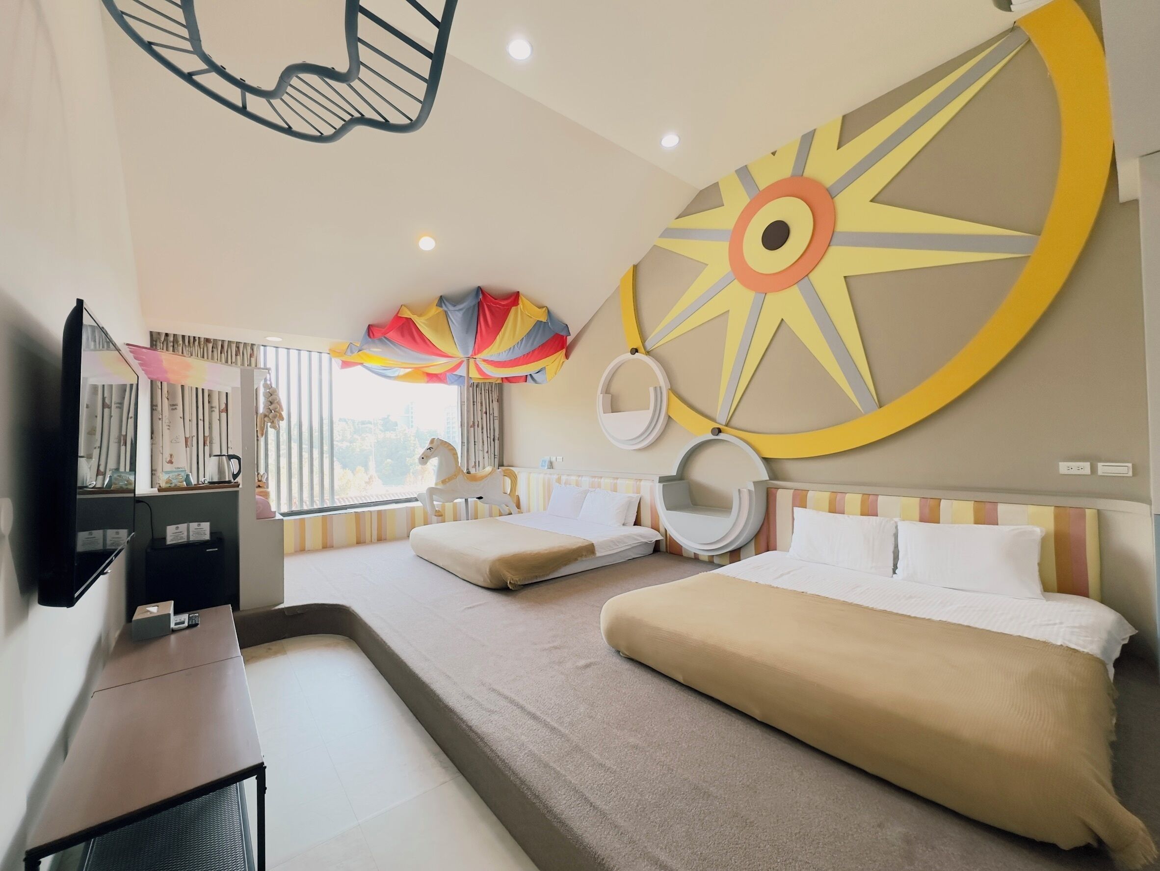 Family Quadruple Room, 1 Bedroom, Non Smoking | Premium bedding, desk, blackout drapes, soundproofing