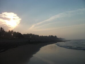 Aan een privéstrand