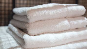 Free toiletries, hair dryer, bathrobes, towels