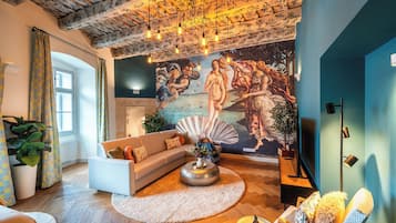 Apartamento luxo | Área de estar | TV de plasma