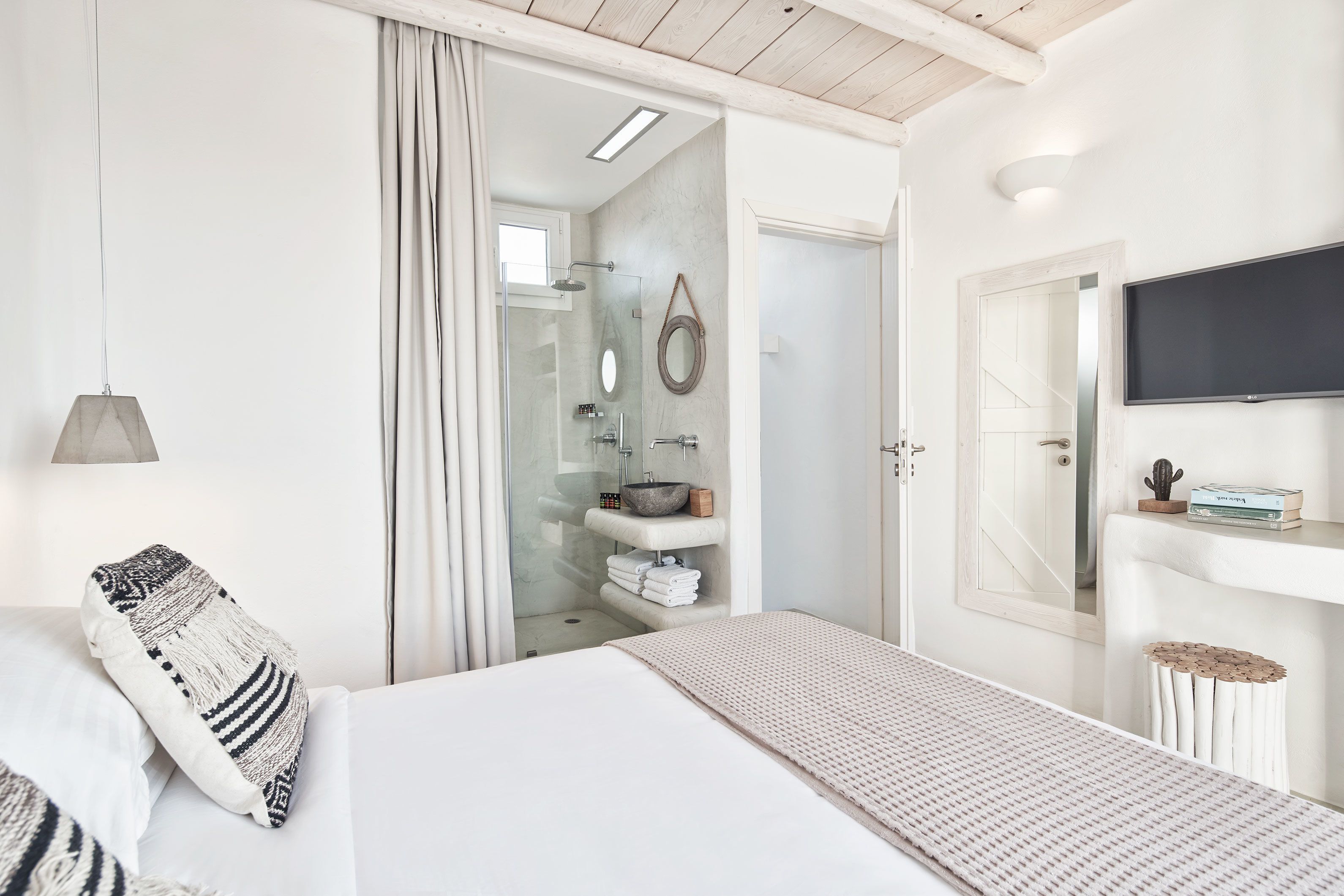 two bedroom petite villa sea view with private pool & outdoor jacuzzi | bathroom | combined shower/bathtub, spring water bathtub, rainfall showerhead