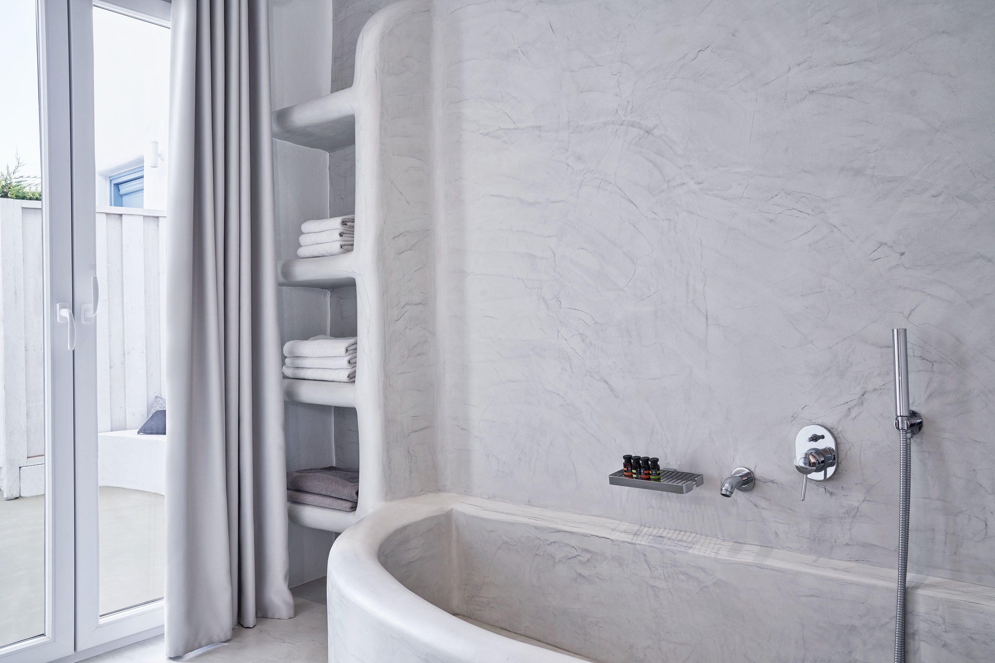 two bedroom executive villa sea view with private pool & outdoor jacuzzi  | bathroom | combined shower/bathtub, spring water bathtub, rainfall showerhead