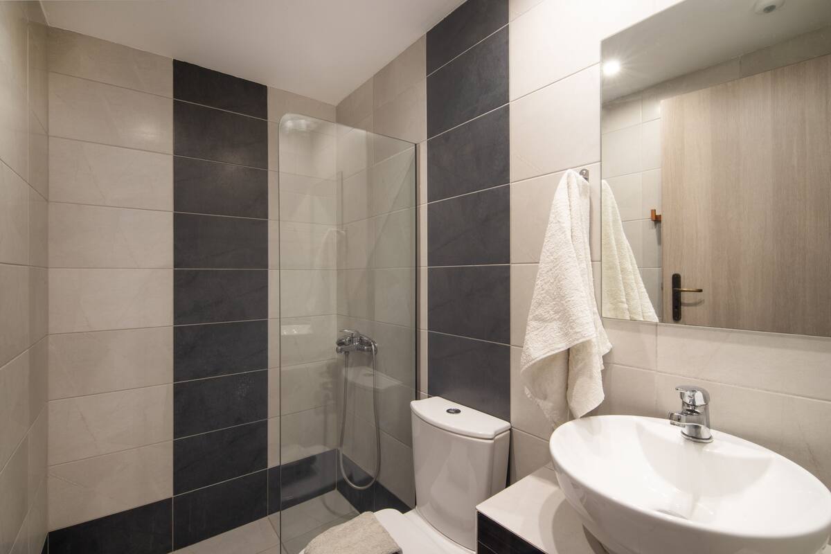 basic double room | bathroom | shower, designer toiletries, hair dryer, slippers