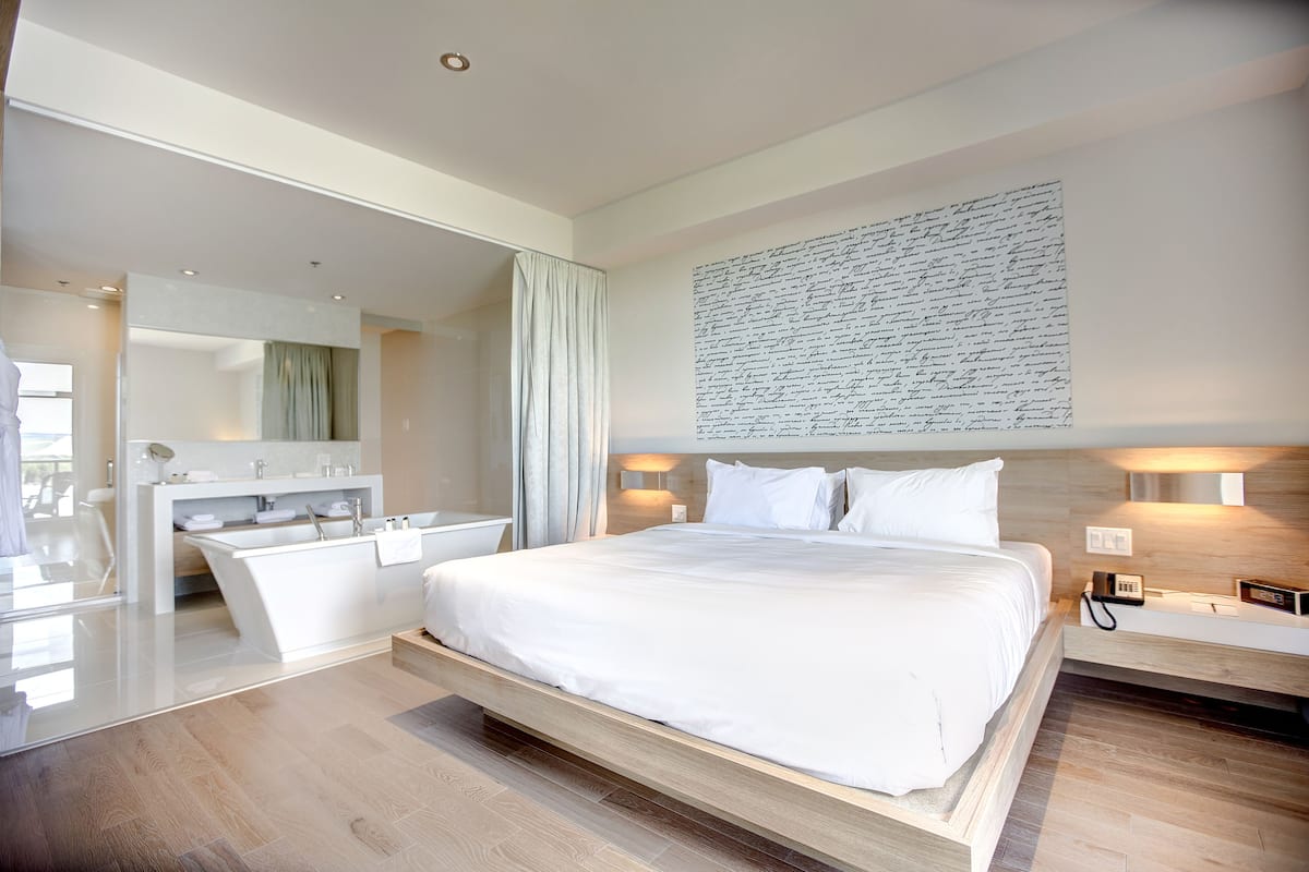 Executive Suite, 1 King Bed with Sofa bed, Lake View | Desk, laptop workspace, blackout drapes, soundproofing