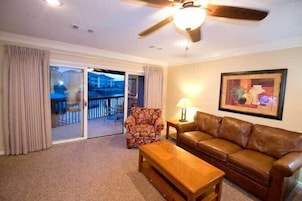 Classic Villa, 1 Bedroom, Jetted Tub, Lake View | Living room | TV