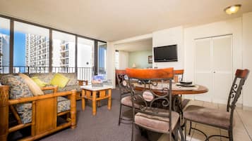 Superior Suite, 1 Bedroom | Living area | TV, DVD player