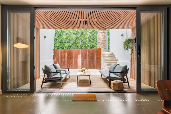 Apartamento luxo, 1 quarto, no jardim | Terraço/pátio