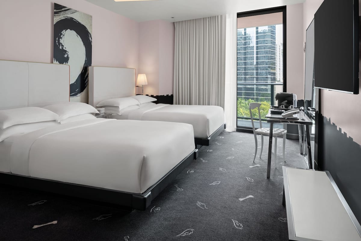 Premier Room, 2 Double Beds, Non Smoking, City View (Balcony) | Egyptian cotton sheets, premium bedding, minibar, in-room safe