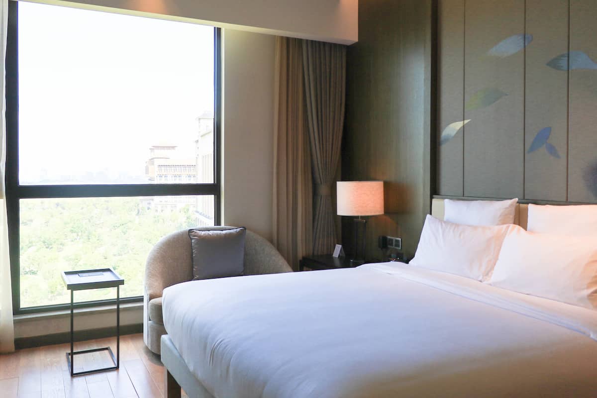 deluxe suite, 1 king bed, lake view | 1 bedroom, minibar, in-room safe, desk