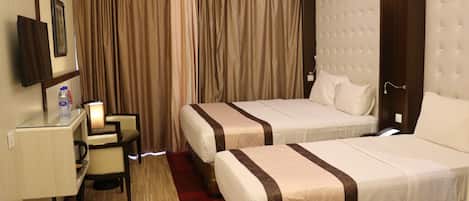 Familiekamer, balkon | 1 slaapkamer, lakens van Egyptisch katoen, luxe beddengoed, donsdekens