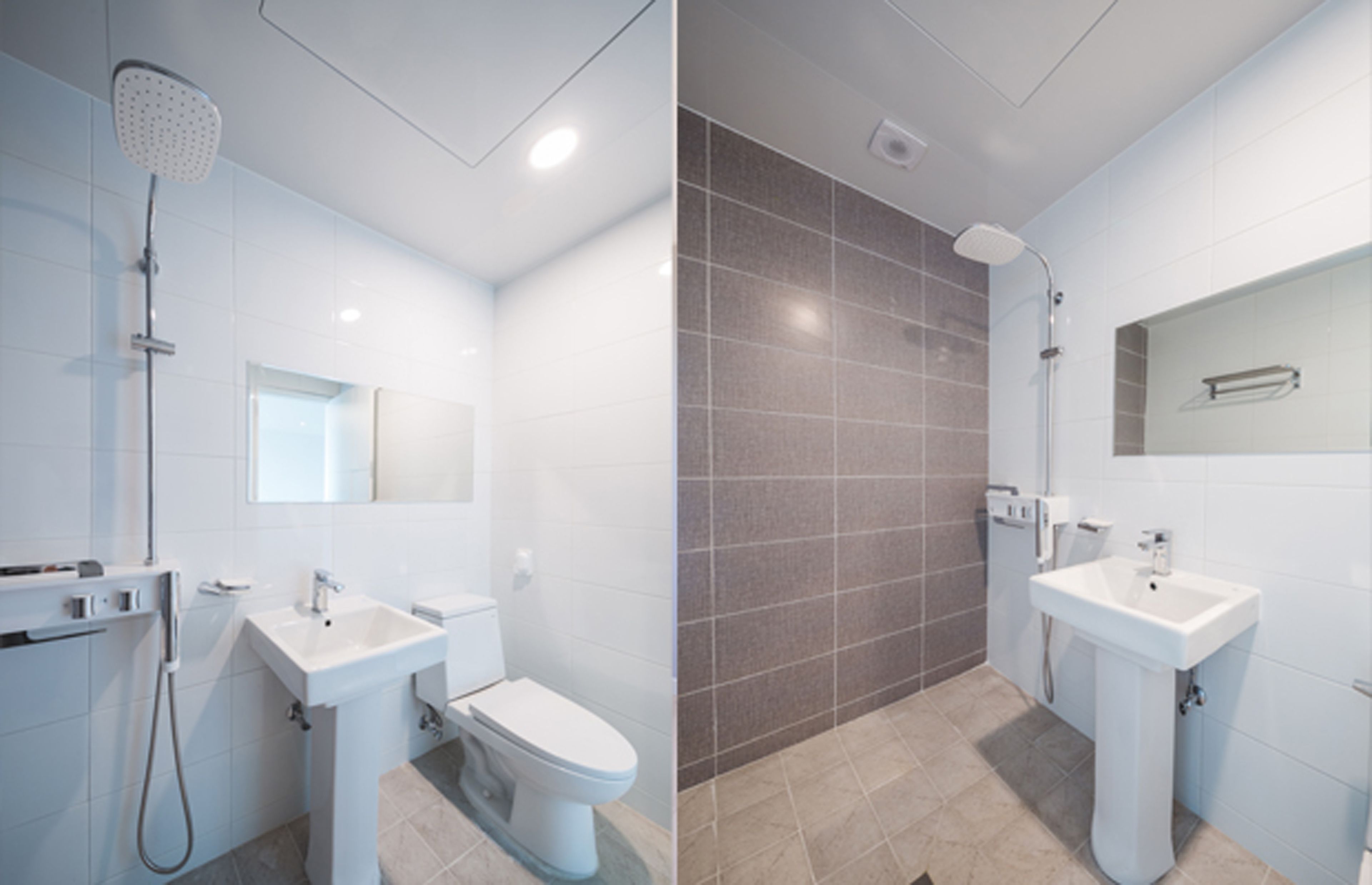 family room | bathroom | shower, free toiletries, hair dryer, towels