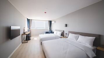 Deluxe Room, 2 Double Beds, Non Smoking, Sea View | 1 bedroom, down comforters, desk, blackout drapes