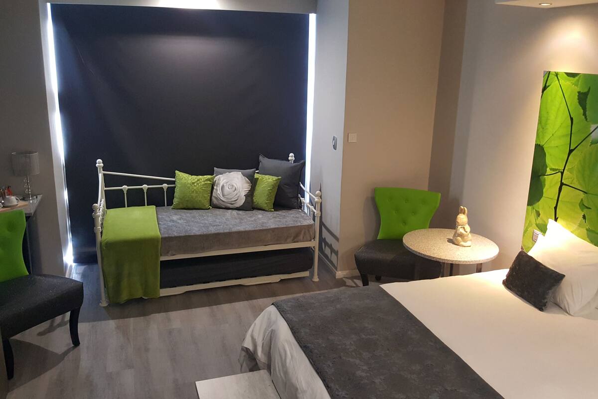 family room, 1 king bed with sofa bed | 1 bedroom, premium bedding, minibar, in-room safe