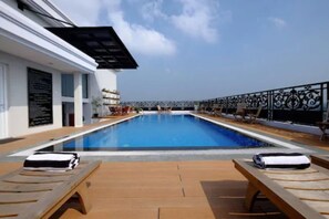 Outdoor pool, a rooftop pool - Lafayette Boutique Hotel Yogyakarta (Depok)