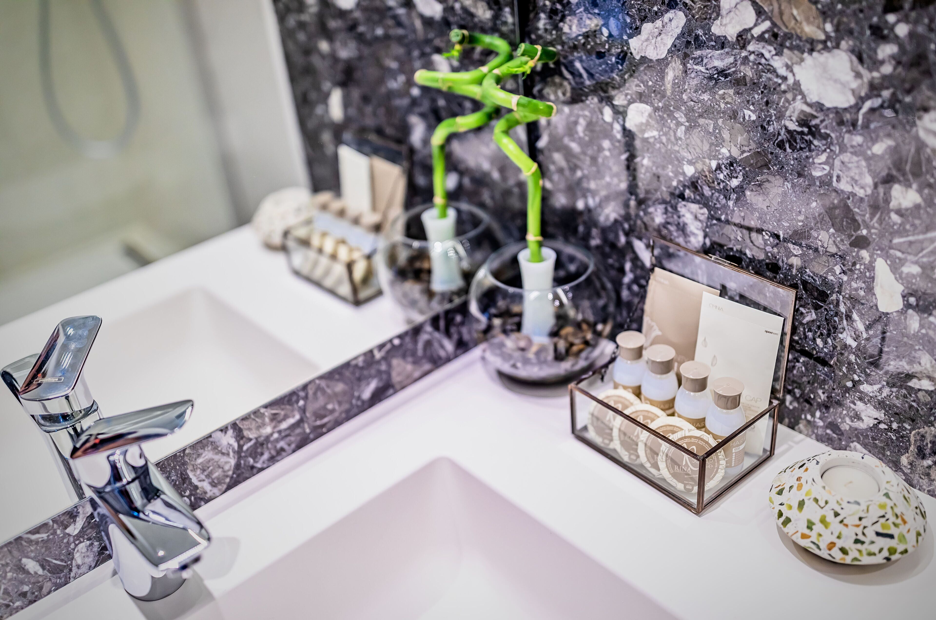 shower, free toiletries, hair dryer, bathrobes