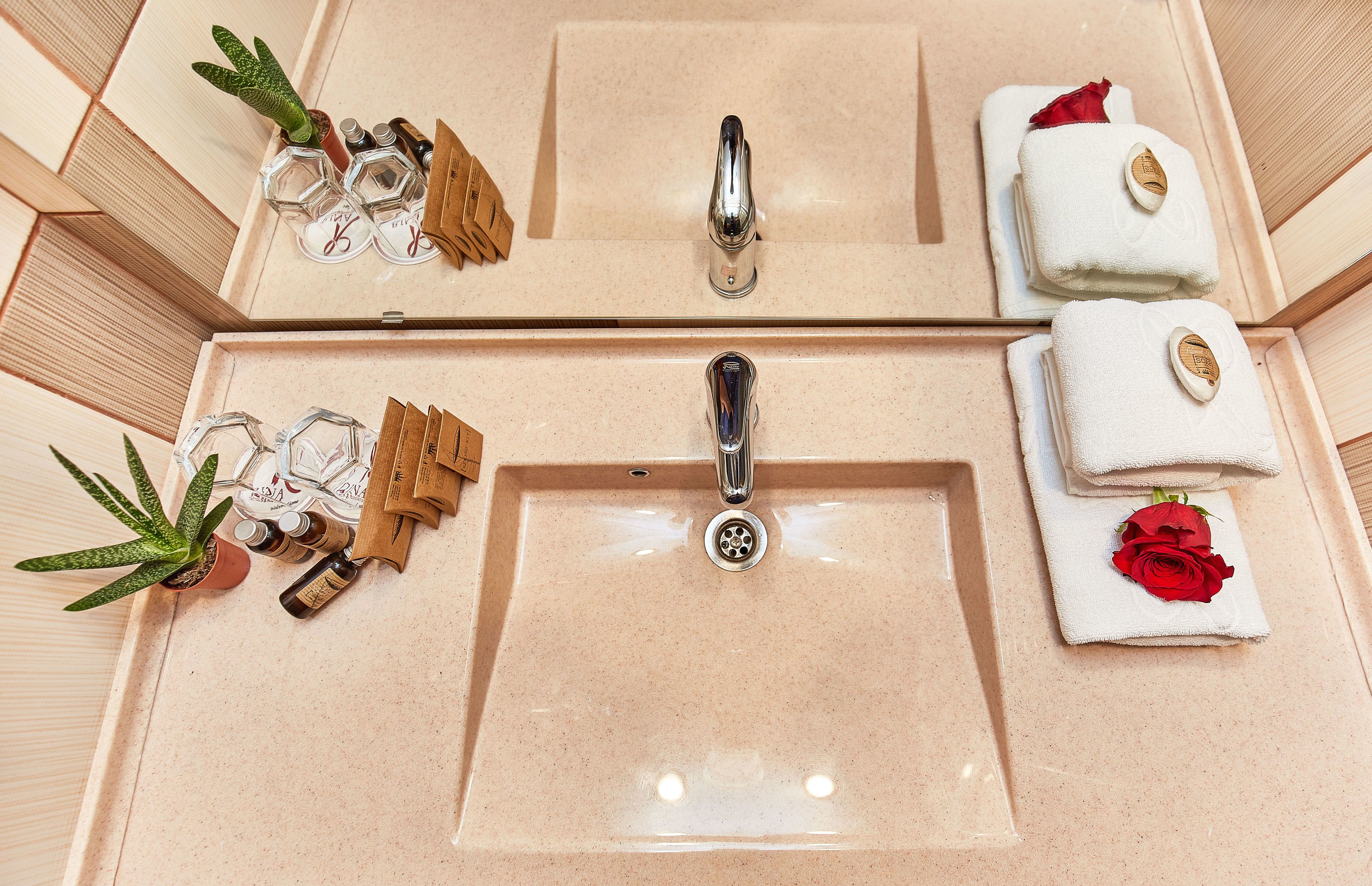 shower, free toiletries, hair dryer, bathrobes