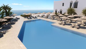Indoor pool, 2 outdoor pools, pool umbrellas, sun loungers - Blue Sea Island (Rhodes)