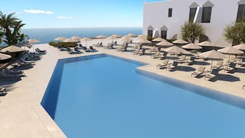 Indoor pool, 2 outdoor pools, pool umbrellas, sun loungers