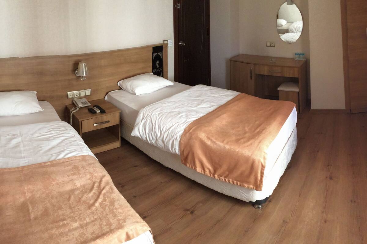 economy room, 3 single beds | minibar, in-room safe, desk, soundproofing