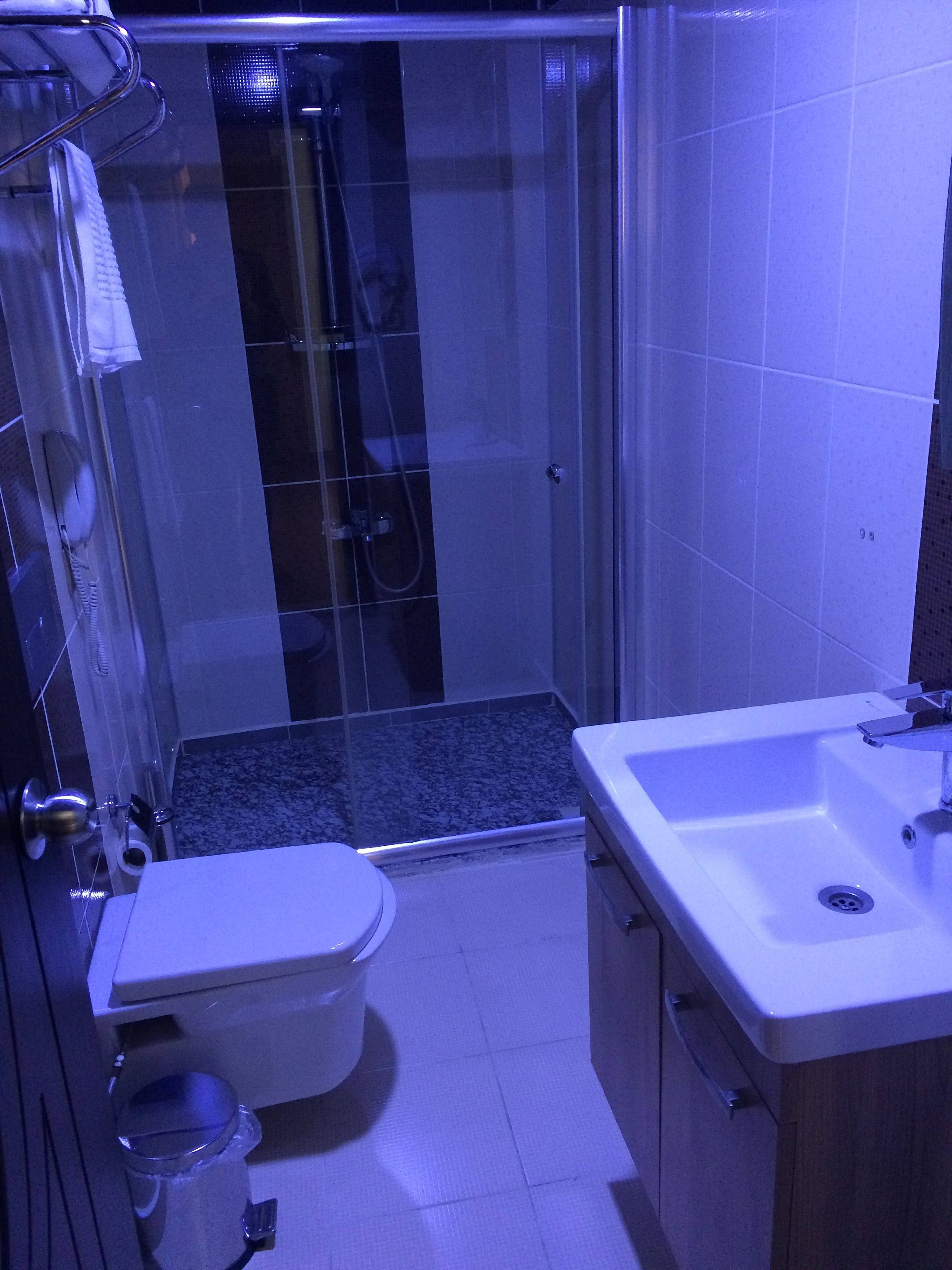 shower, free toiletries, hair dryer, slippers